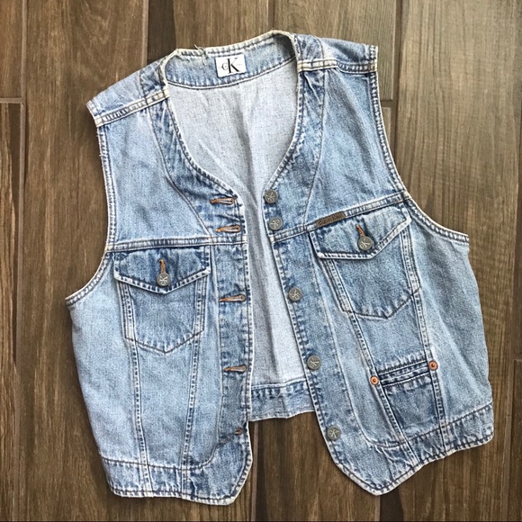 Calvin Klein Jeans Jackets & Blazers - VTG Calvin Klein Light Wash Denim Jean Vest Sz M
